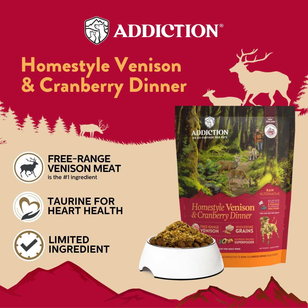 Homestyle Venison & Cranberry Dinner Air-Dried Dog Food 910g