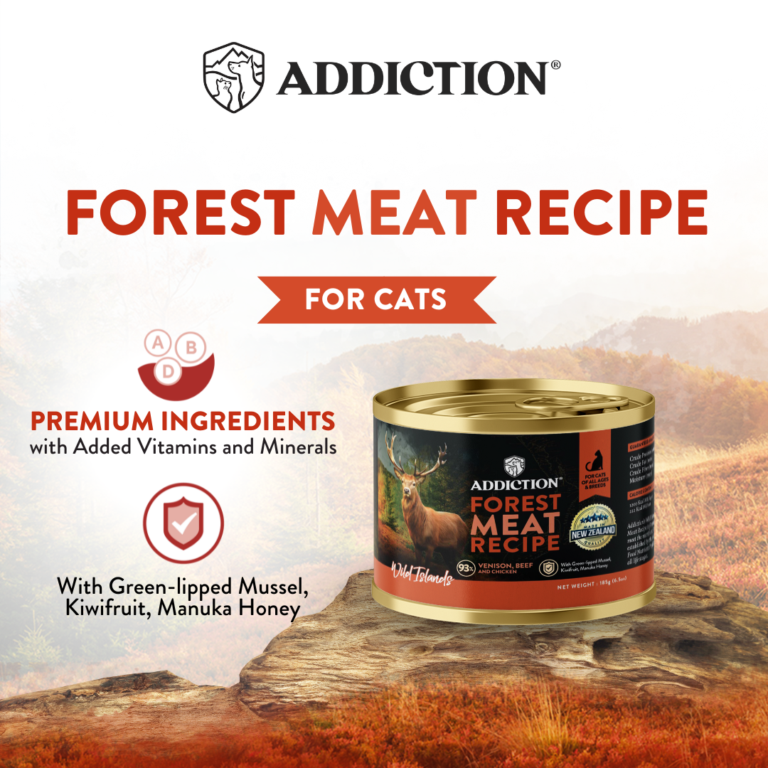Addiction Wild Islands Forest Meat Venison & Beef High-Meat, Organ Meat Canned Cat Food 24 x 185 gm