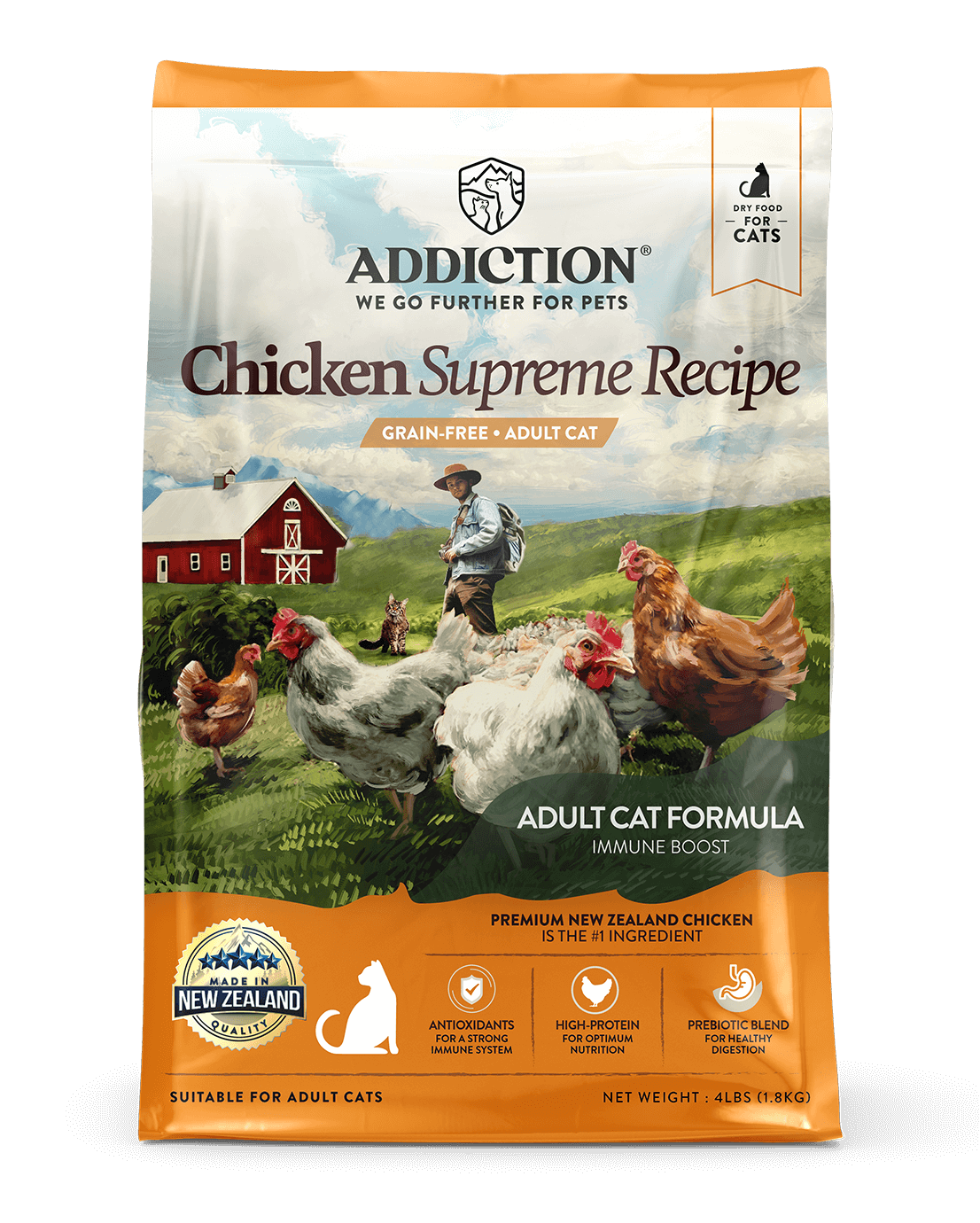 Chicken Supreme Recipe Adult Cat Dry Food 1.8kg, 4.5kg