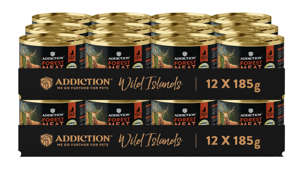 Addiction Wild Islands Forest Meat Venison & Beef High-Meat, Organ Meat Canned Cat Food 24 x 185 gm