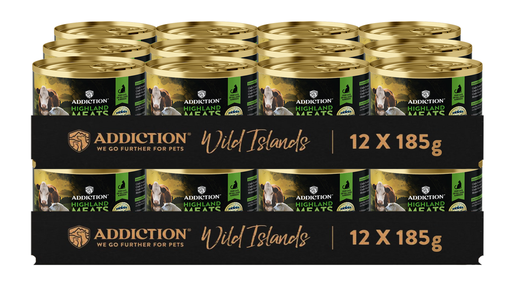 Addiction Wild Islands Highland Meats Lamb & Beef High-Meat, Organ Meat Canned Cat Food 24 x 185 gm